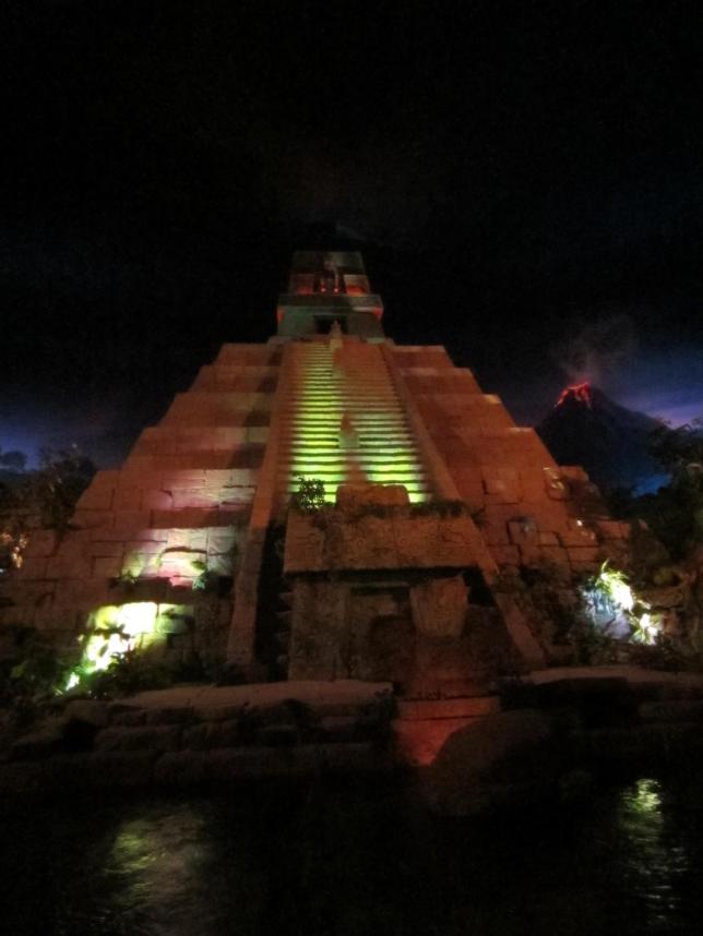 The Mayan pyramid/volcano.